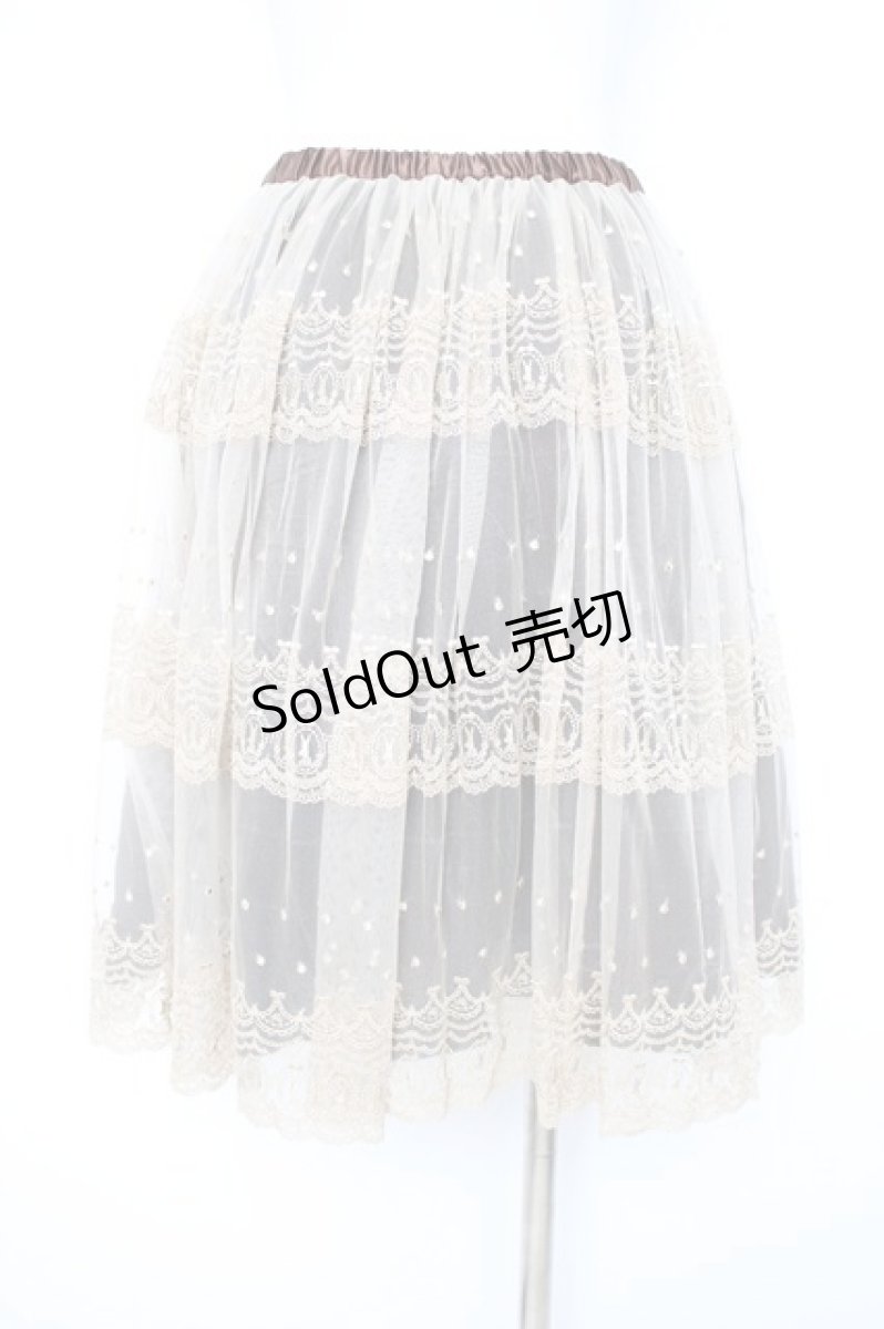画像2: Franche Lippee / うさぎレーススカート M ブラウン Y-26-09-08-090-LO-SK-SZ-ZY (2)