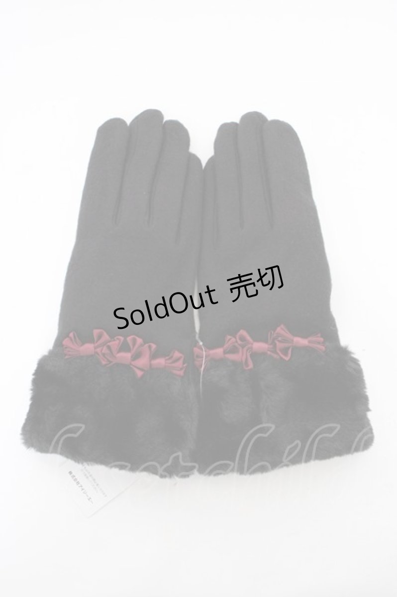 画像1: axes femme POETIQUE / 3連リボン手袋  黒 Y-26-09-08-018-AX-ZA-SZ-ZY (1)