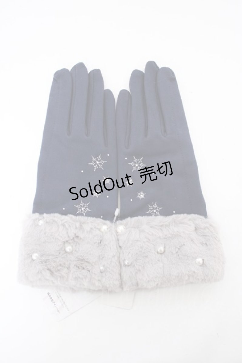 画像1: axes femme / 雪柄刺繍手袋  紺 Y-26-09-08-019-AX-ZA-SZ-ZY (1)