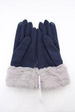 画像2: axes femme / 雪柄刺繍手袋  紺 Y-26-09-08-019-AX-ZA-SZ-ZY (2)