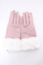 画像1: axes femme / 雪柄刺繍手袋  ピンク Y-26-09-08-025-AX-ZA-SZ-ZY (1)