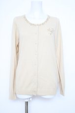 画像1: Franche Lippee / ビーズリボンカーディガン M 生成り Y-26-09-08-026-LO-TO-SZ-ZY (1)