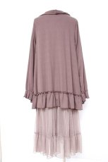 画像2: axes femme / ジレレイヤード風ロングカーデ M 茶 Y-26-09-08-031-AX-TO-SZ-ZY (2)