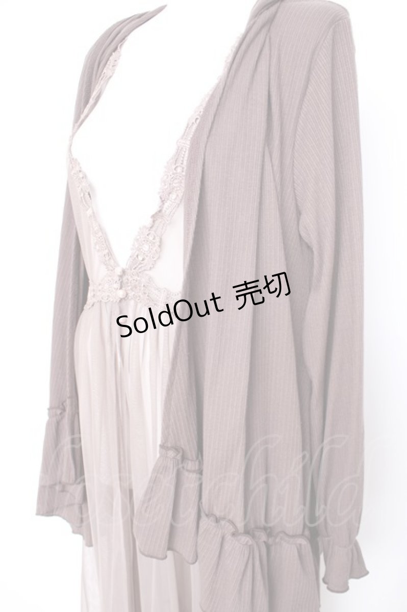 画像3: axes femme / ジレレイヤード風ロングカーデ M 茶 Y-26-09-08-031-AX-TO-SZ-ZY (3)