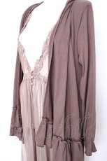 画像3: axes femme / ジレレイヤード風ロングカーデ M 茶 Y-26-09-08-031-AX-TO-SZ-ZY (3)