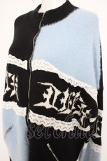 画像3: Jamieエーエヌケー / ゴシックロゴパッチワークカーデ M ブルー×ブラック Y-26-09-08-040-LO-TO-OW-ZY (3)