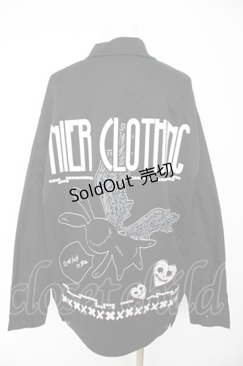 画像2: NieR Clothing / 内側フリースコーチジャケット F 黒 Y-26-09-09-051-PU-JA-SZ-ZY (2)