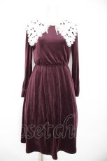 画像1: axes femme NOSTALGIE / クラシカルベロアワンピース M ワイン Y-26-09-09-079-AX-OP-SZ-ZY (1)