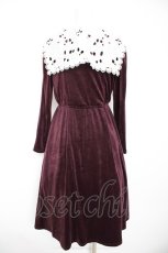 画像2: axes femme NOSTALGIE / クラシカルベロアワンピース M ワイン Y-26-09-09-079-AX-OP-SZ-ZY (2)