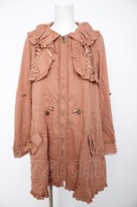 画像1: axes femme / ギャザー衿ジップコート M オレンジ Y-26-09-09-088-AX-CO-SZ-ZY (1)