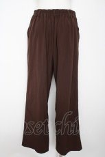 画像2: axes femme / 裾刺繍ストレートカットパンツ L 茶 Y-26-09-09-094-AX-PA-SZ-ZY (2)