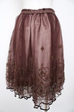 画像2: axes femme / フロッキーチュールスカート M 茶 Y-26-09-09-097-AX-SK-SZ-ZY (2)