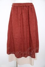 画像1: axes femme / バイカラーコットンレーススカート M オレンジ Y-26-09-09-104-AX-SK-SZ-ZY (1)