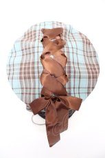 画像1: axes femme / タータンチェックリボンベレー 60cm ミント Y-26-09-09-002-AX-AC-SZ-ZY (1)