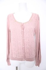 画像1: axes femme / レース使いカーディガン M ピンク Y-26-09-09-016-AX-TO-SZ-ZY (1)