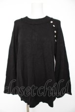 画像1: axes femme / アソート釦付スリット袖ニット F 黒 Y-26-09-09-019-AX-TO-SZ-ZY (1)