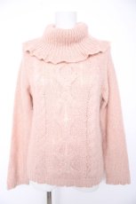 画像1: axes femme / パール使いハイネックニット M 淡ピンク Y-26-09-09-021-AX-TO-SZ-ZY (1)