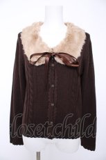画像1: axes femme / ファーティペット付カーデ M Dブラウン Y-26-09-09-026-AX-TO-SZ-ZY (1)