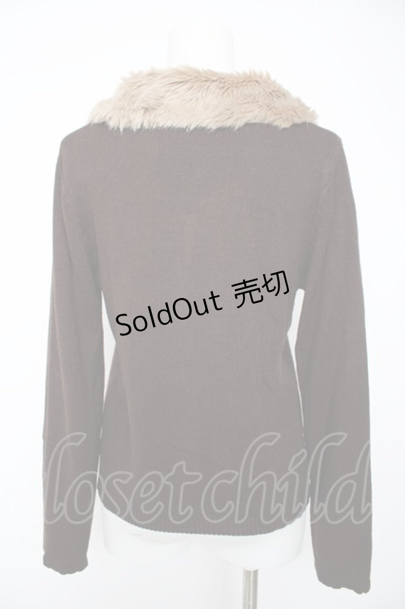 画像2: axes femme / ファーティペット付カーデ M Dブラウン Y-26-09-09-026-AX-TO-SZ-ZY (2)