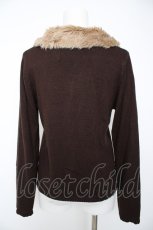 画像2: axes femme / ファーティペット付カーデ M Dブラウン Y-26-09-09-026-AX-TO-SZ-ZY (2)