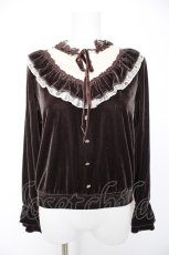 画像1: axes femme / フリルベロアプルオーバー M Dブラウン Y-26-09-09-027-AX-TO-SZ-ZY (1)