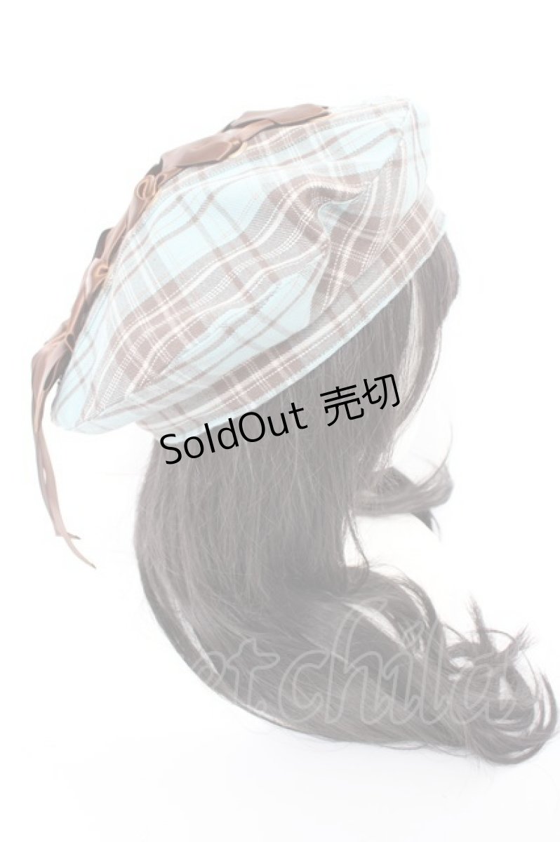 画像4: axes femme / タータンチェックリボンベレー 60cm ミント Y-26-09-09-002-AX-AC-SZ-ZY (4)