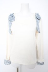 画像1: axes femme / チェック柄シフォンリボンプルオーバー  生成り Y-26-09-09-033-AX-TO-SZ-ZY (1)