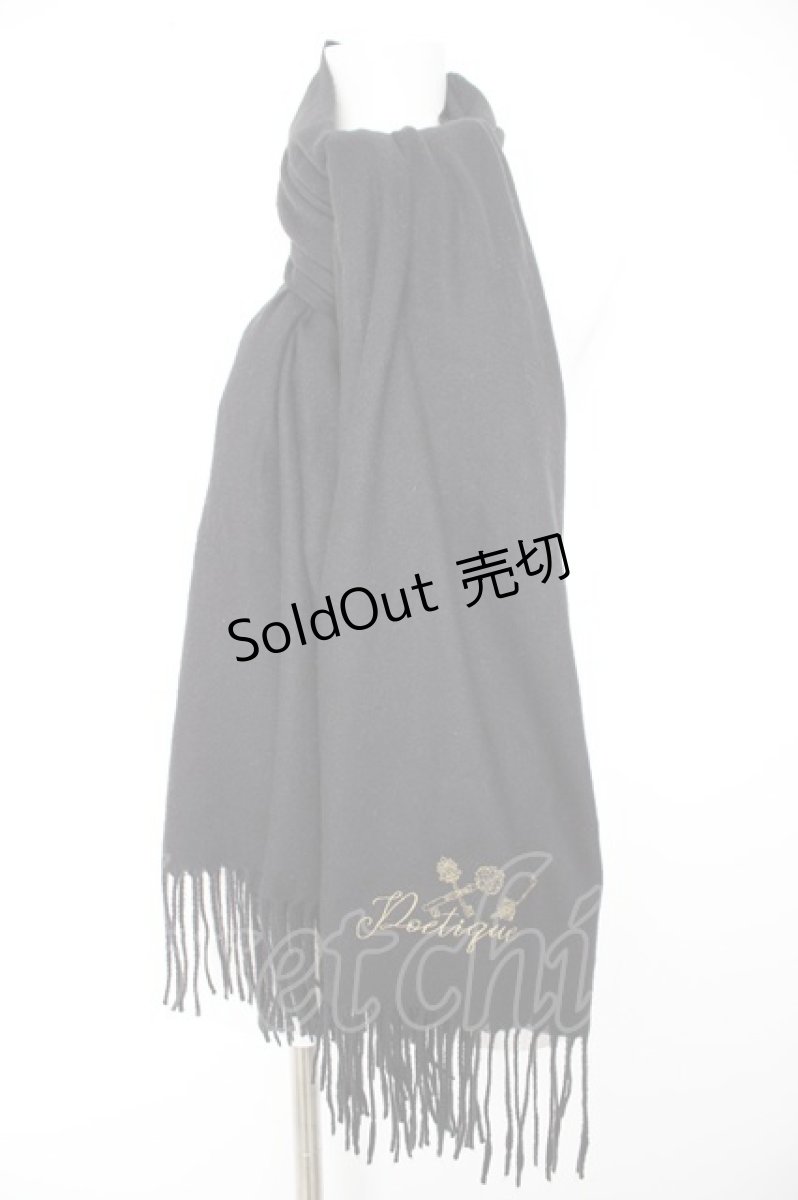画像1: axes femme POETIQUE / 鍵刺繍ストール  黒 Y-26-09-09-004-AX-ZA-SZ-ZY (1)