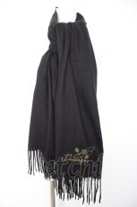 画像1: axes femme POETIQUE / 鍵刺繍ストール  黒 Y-26-09-09-004-AX-ZA-SZ-ZY (1)