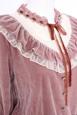 画像3: axes femme / フリルベロアプルオーバー M 淡ピンク Y-26-09-10-036-AX-TO-SZ-ZY (3)