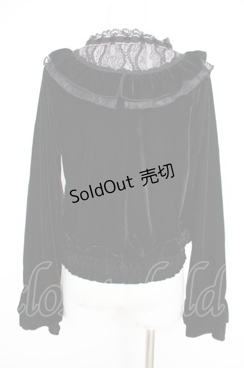 画像2: axes femme / フリルベロアプルオーバー M 黒 Y-26-09-10-039-AX-TO-SZ-ZY (2)
