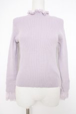 画像1: axes femme / 繊細袖レースニット M ラベンダー Y-26-09-10-041-AX-TO-SZ-ZY (1)