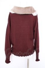 画像2: axes femme / ファーティッペット付ショートカーディガン M ワイン Y-26-09-10-046-AX-TO-SZ-ZY (2)
