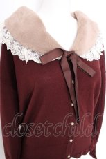 画像3: axes femme / ファーティッペット付ショートカーディガン M ワイン Y-26-09-10-046-AX-TO-SZ-ZY (3)