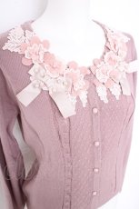 画像3: axes femme / お花リボンレースカーデイガン M アワピンク Y-26-09-10-047-AX-TO-SZ-ZY (3)