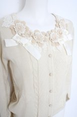画像3: axes femme / お花リボンレースカーデイガン M 生成り Y-26-09-10-048-AX-TO-SZ-ZY (3)