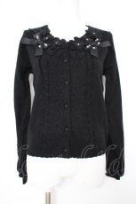 画像1: axes femme / お花リボンレースカーデイガン M 黒 Y-26-09-10-049-AX-TO-SZ-ZY (1)