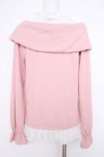 画像2: axes femme / レース重ねオフタートルプルオーバー M アワピンク Y-26-09-10-050-AX-TO-SZ-ZY (2)