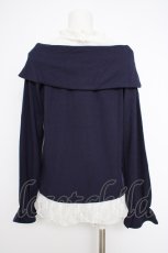 画像2: axes femme / レース重ねオフタートルプルオーバー M 紺 Y-26-09-10-052-AX-TO-SZ-ZY (2)