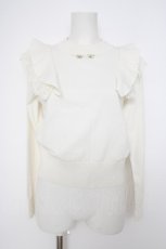 画像1: axes femme / 肩フリルニットプルオーバー M ラベンダー Y-26-09-10-053-AX-TO-SZ-ZY (1)