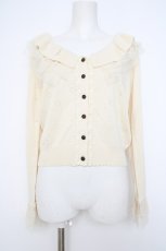 画像1: axes femme / フリルレースニットカーデ M 生成り Y-26-09-10-060-AX-TO-SZ-ZY (1)