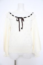 画像1: axes femme / ヨークレース切替ニットプルオーバー M 生成り Y-26-09-10-075-AX-TO-SZ-ZY (1)