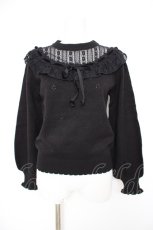 画像1: axes femme / ヨークレース切替ニットプルオーバー M 黒 Y-26-09-10-076-AX-TO-SZ-ZY (1)