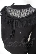 画像3: axes femme / ヨークレース切替ニットプルオーバー M 黒 Y-26-09-10-076-AX-TO-SZ-ZY (3)