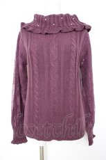 画像1: axes femme / 袖レースハイネックニット M パープル Y-26-09-10-077-AX-TO-SZ-ZY (1)