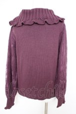 画像2: axes femme / 袖レースハイネックニット M パープル Y-26-09-10-077-AX-TO-SZ-ZY (2)