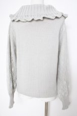 画像2: axes femme / 袖レースハイネックニット M グレー Y-26-09-10-078-AX-TO-SZ-ZY (2)
