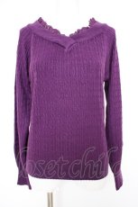 画像1: axes femme / Ｖネックニットプルオーバー M パープル Y-26-09-10-079-AX-TO-SZ-ZY (1)