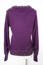 画像2: axes femme / Ｖネックニットプルオーバー M パープル Y-26-09-10-079-AX-TO-SZ-ZY (2)