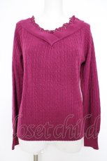 画像1: axes femme / Ｖネックニットプルオーバー M コイピンク Y-26-09-10-080-AX-TO-SZ-ZY (1)
